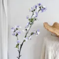 Elegante lange kunstmatige kersenbloesemtak in paars en wit voor huisdecoratie - 4 Vorken Begonia Kersenbloesem / Lichtpaars