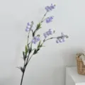 Elegante lila künstliche Maiglöckchen Zweig für die Heim- und Hochzeitsdekoration - 3-Gabel Langstieliges Maiglöckchen / Lila