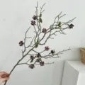 Τεχνητό κλαδί με μωβ καρπούς σε στυλ Wabi-sabi για κομψή εσωτερική διακόσμηση σπιτιού - Μωβ