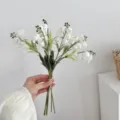 Bouquet à main de fleurs de muguet artificielles blanches pour décoration de maison et mariage. - Bouquet de Muguet 6 Têtes / Blanc