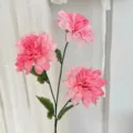 Beautiful and realistic 3-head pink artificial dahlia flowers for home and wedding decor. - Rose Pink