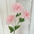 Elegant pink 3-headed artificial dahlia flower branch for home and wedding floral decor - Flesh Pink