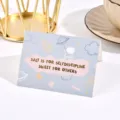 Tarjeta de felicitación azul con astronauta y texto inspirador en pan de oro - Self-discipline And Kindness