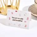 Tarjeta de felicitación plegable con texto 'You are so cute and beautiful' y aves - Wisdom And Beauty