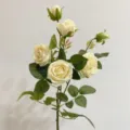 Elegante cremeweiße künstliche Seidenrosen mit 6 Köpfen für Heimdekoration und Hochzeit - Weiß