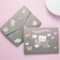 Cute cartoon bear greeting card set with matching envelope and sweet English sentiments - Airplane Bear Style / Tri-fold Style