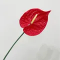 Realistic large red EVA artificial anthurium flower for elegant home and wedding decor - Red