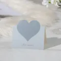 Morandi light blue heart greeting card with Best Wishes engraving - 3D Heart Shape Style / Aegean Sea