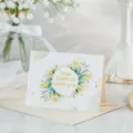 Elegante tarjeta de felicitación floral con estampado dorado y mensaje My Heart is With You - Nunca Rendirse En Esta Vida