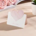 Elegant white heart greeting card with pink marble pattern and Best wishes gold text - Gilded Magic Purple