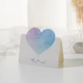 Elegant heart-shaped watercolor greeting card featuring cursive Best Wishes text. - Purple Blue (224)