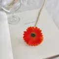 Vibrant orange PU gerbera daisy artificial flower for elegant home decor accent - Orange