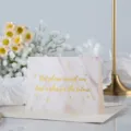 Elegante tarjeta de felicitación doblada con pan de oro y motivo de mármol decorada. - Futuro espléndido
