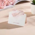 Elegant white greeting card featuring a pink marble heart design with Best wishes message - Gilt Sand
