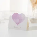 Elegant mini greeting card with a purple heart pattern and Best Wishes gold foil style - Light Purple (224)