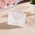 Elegant white folded gift card featuring a pink marble heart design with Best Wishes text - Golden Years