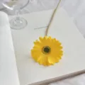 Lifelike yellow PU Gerbera daisy artificial flower for home decor and floral arrangements - Yellow