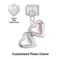 Roestvrij staal openbare hart foto charm DIY modulair link hanger voor gepersonaliseerde sieraden. - Eenvoudige Hart Stijl(DZ-ICG944-1) / 13X15mm