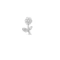 Dainty silver flower cartilage earring stud with clear sparkling cubic zirconia stones - Six-Petal Flower Cluster Design (S-CC136-1) / White Gold