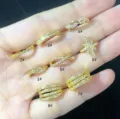 Glänzende vergoldete Zirkonia Ohrklemme ohne Ohrloch Knorpel Ohrclip Detailansicht - 2# / Gold