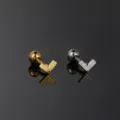 Elegant V-shaped crystal studded screw back cartilage studs in gold and silver finishes - V-Shape Dotted Style (CC176)