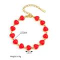 Vue détaillée du bracelet en forme de cœur doré avec taille 17+5cm et poids 14,9g - Style Cœur