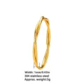 Detailansicht des gedrehten Rings aus 304 Edelstahl mit 1mm Breite und Gewicht - Größe 5 / Goldfarbe(CXWLR2159)