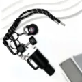 Mini porte-clés fitness alliage haltère kettlebell pendentif sac charme accessoire sport style - Noir
