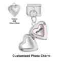 Roestvrijstalen hart foto bedel gepersonaliseerde DIY Italiaanse modulaire hanger. - Gescneide Hart Stijl(DZ-ICG944-2)