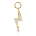 Colgante de rayo detallado en tono dorado con brillantes circonitas transparentes - Forma de Rayo (CC031-1) / Plateado