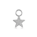 Elegante pequeño colgante de estrella de plata engastado con circonitas brillantes - Forma de Estrella (CC032-1) / Plateado
