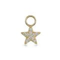 Pequeño colgante de estrella dorada con circonitas transparentes para piercing - Forma de Estrella (CC032-2) / Dorado