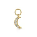 Colgante de media luna de oro con piedras de circón blanco para la creación de joyas - Moon Shape (CC033-2) / Dorado