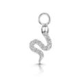 Elegante colgante de serpiente plateada con brillantes piedras de circonia cúbica. - Forma de Serpiente (CC034-1) / Plateado