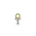 Colgante minimalista elegante de oro con un triple racimo de circonitas cúbicas - Clúster de Triple Circonia (CC035-2) / Dorado