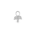 Elegante colgante de plata con tres circonitas transparentes de talla marquesa para piercing - Clúster de Hojas Marquesa (CC193-1) / Plateado