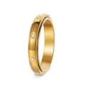 Drehbarer goldener Edelstahlring mit eleganten Sternengravuren und Strasssteinen - Größe 6 / Stressabbau Rotierender Stern Strass Stil (WLR2016) / Gold
