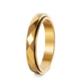 Goldener, drehbarer Edelstahl-Spinner-Ring mit geometrischem Facettendesign für Herren. - Größe 6 / Geometrischer Facettierter Stil (WLR2017) / Gold