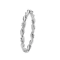 Minimalistischer silberner Edelstahl-Ring für Damen mit einzigartigem gedrehtem Seil-Design - Größe 6 / Stahlfarbe(CXWLR2158)