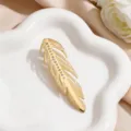 Elegant 18k gold-plated stainless steel feather brooch with sparkling rhinestones - Right Feather (CXXZ019-you)