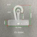 Technical dimensions of transparent plastic snap hook for product packaging bags - Packaging Hook Style (CY00004)