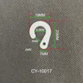 Pequeño gancho blanco de plástico esmerilado en forma de interrogación con dimensiones - CY10017 (19mm x 25mm) / Blanco
