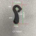 Diagrama de dimensiones del gancho de plástico negro con longitud de 47 mm y diámetro de 7 mm - CY10004 (Longitud Total 47mm) / Negro Translúcido