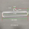 Appendiabiti per sciarpe in plastica trasparente con misure dettagliate in millimetri - Gancio Lungo Aperto (CY03010) / Traslucido