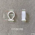 Gedetailleerde afmetingen van de witte plastic siliconen handgreep voor verpakking - Wit / CY00104 silicone