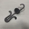 Professional black plastic shoe display hooks for flip-flops and beach sandals - Double Hook Display Style (CY04002)