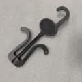 Durable black plastic shoe display hook for hanging flip-flops and sandals in retail shops - Semi-circular Support Style (CY04004)