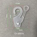 Detailliertes Maßdiagramm für transparenten Kunststoff-Displayhaken zur Verpackung CY-00014 - Stil CY00014 / 500g-1000g Packung / Weiß/Schwarz/Transluzent