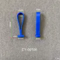 Technische details blauwe siliconen handgreep haak met 48mm hoogte en 11mm lus - CY00106 silicone