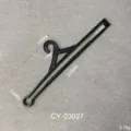 Gancio professionale per sciarpe in plastica nera, 200 mm, con dimensioni dettagliate. - Gancio Liscio Stampato a Iniezione (CY03027) / Nero